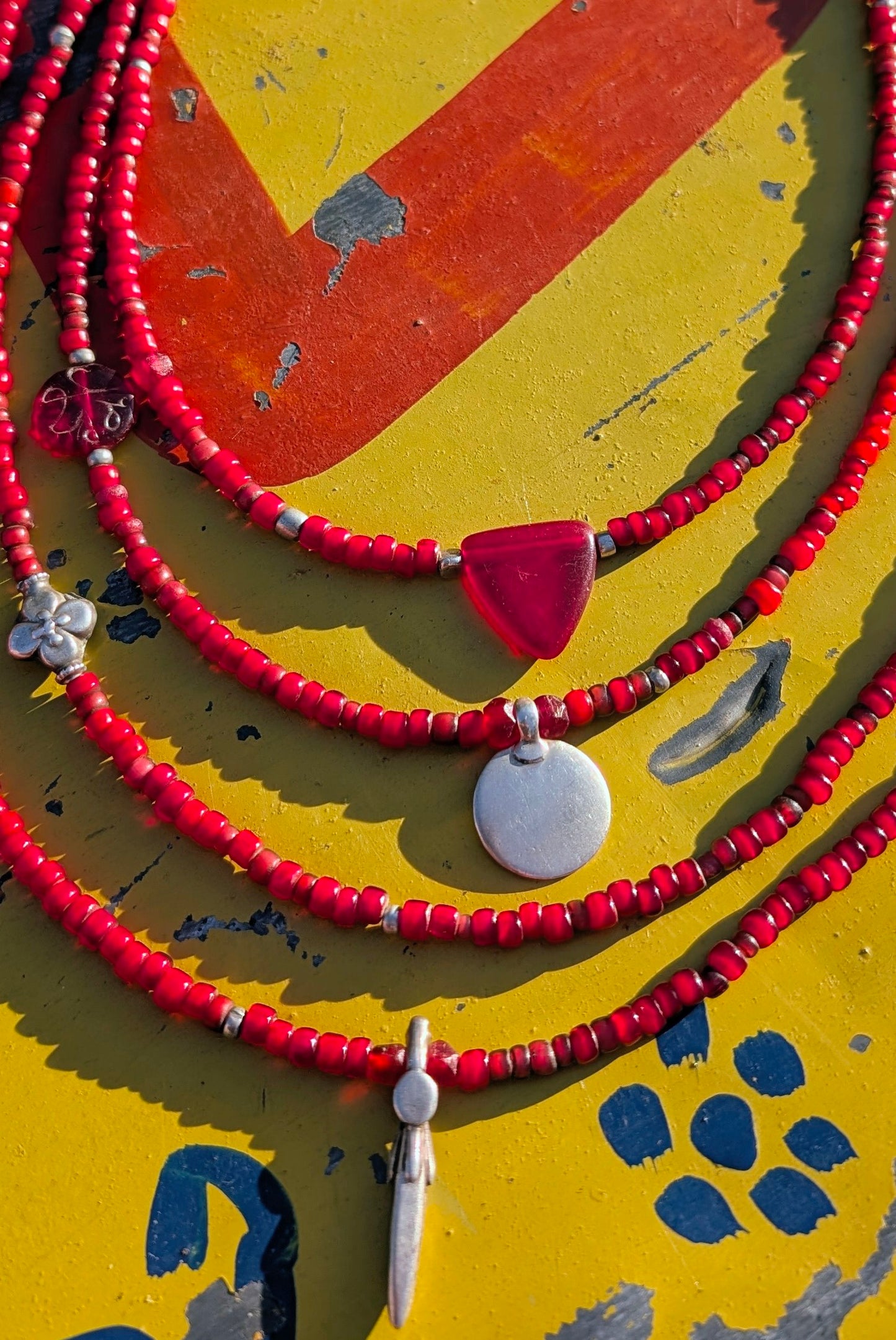 Tribal red trade beads