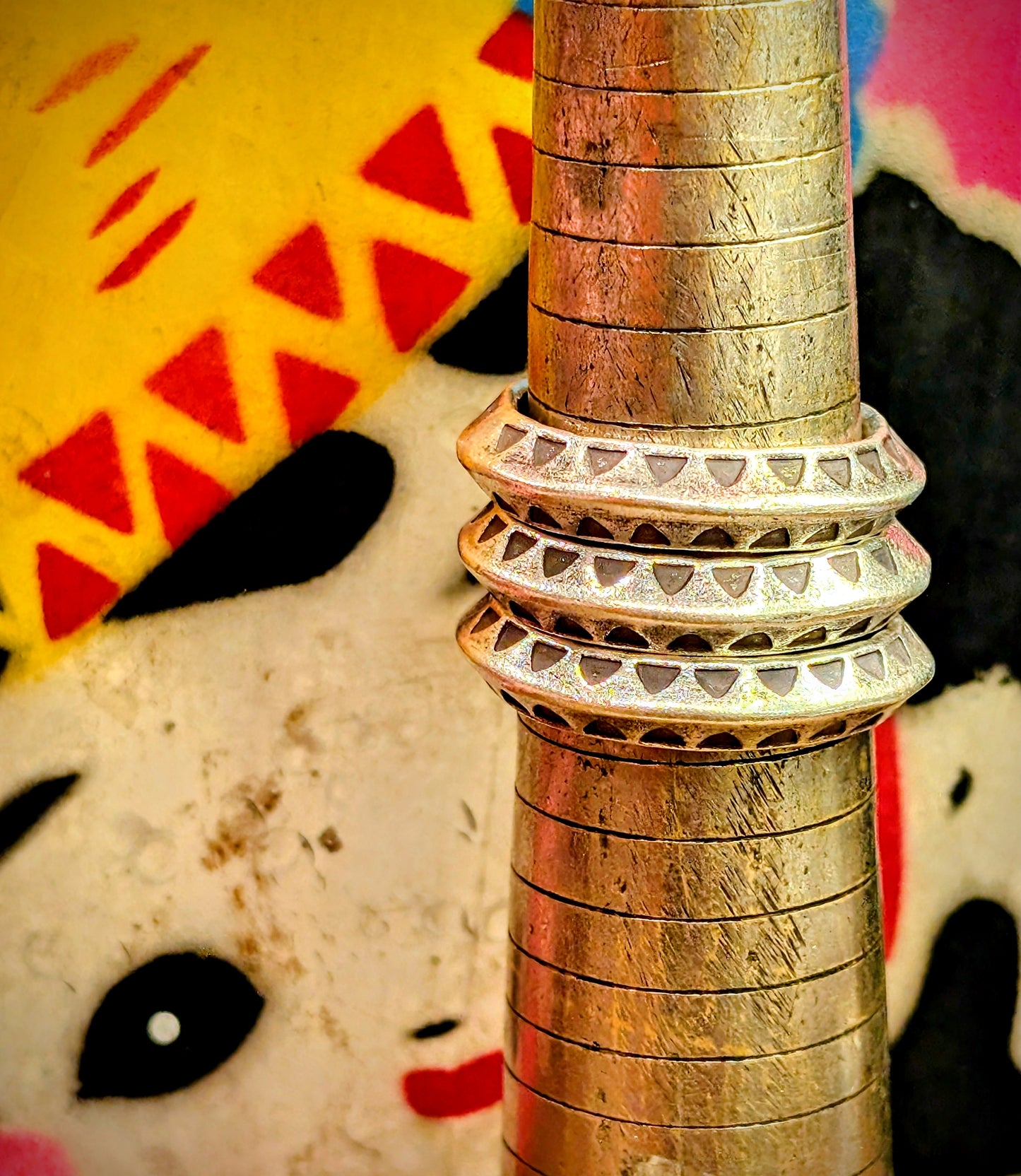 Hill tribe geometric ring