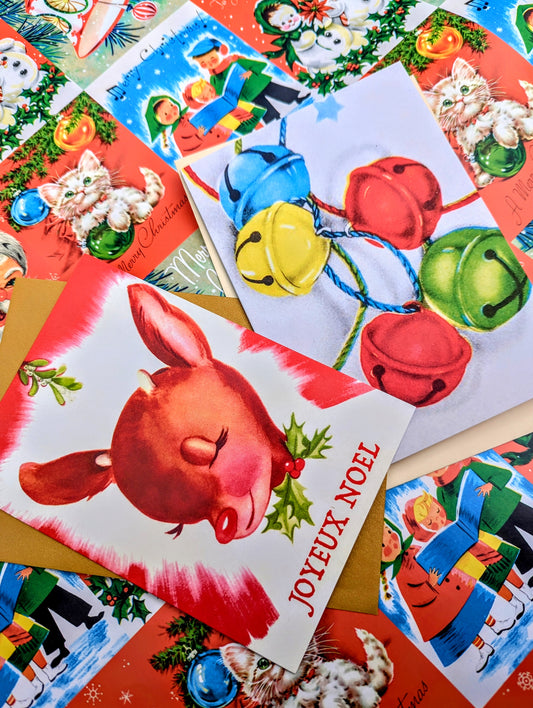 We love a vintage Christmas design and these gorgeous American vintage illustrations are the best!!

We think these fabulous cards look great framed up too.

Sold as a set of 2

Dimensions 15 x 10.5 cm
Bazartherapy 
