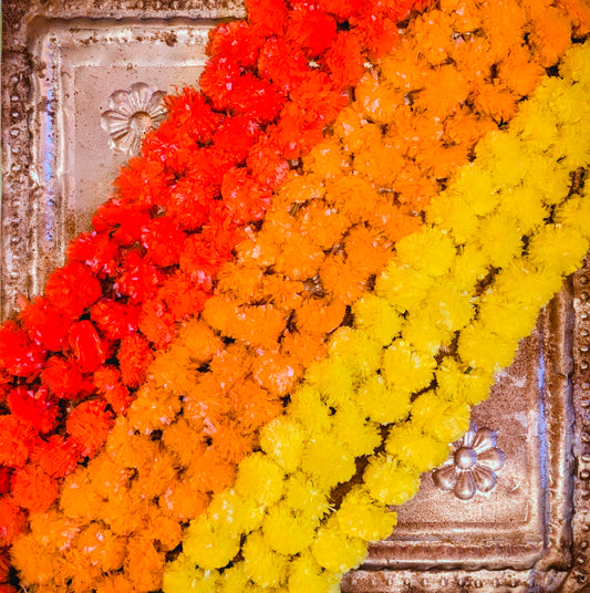 Marigold pom pom garlands