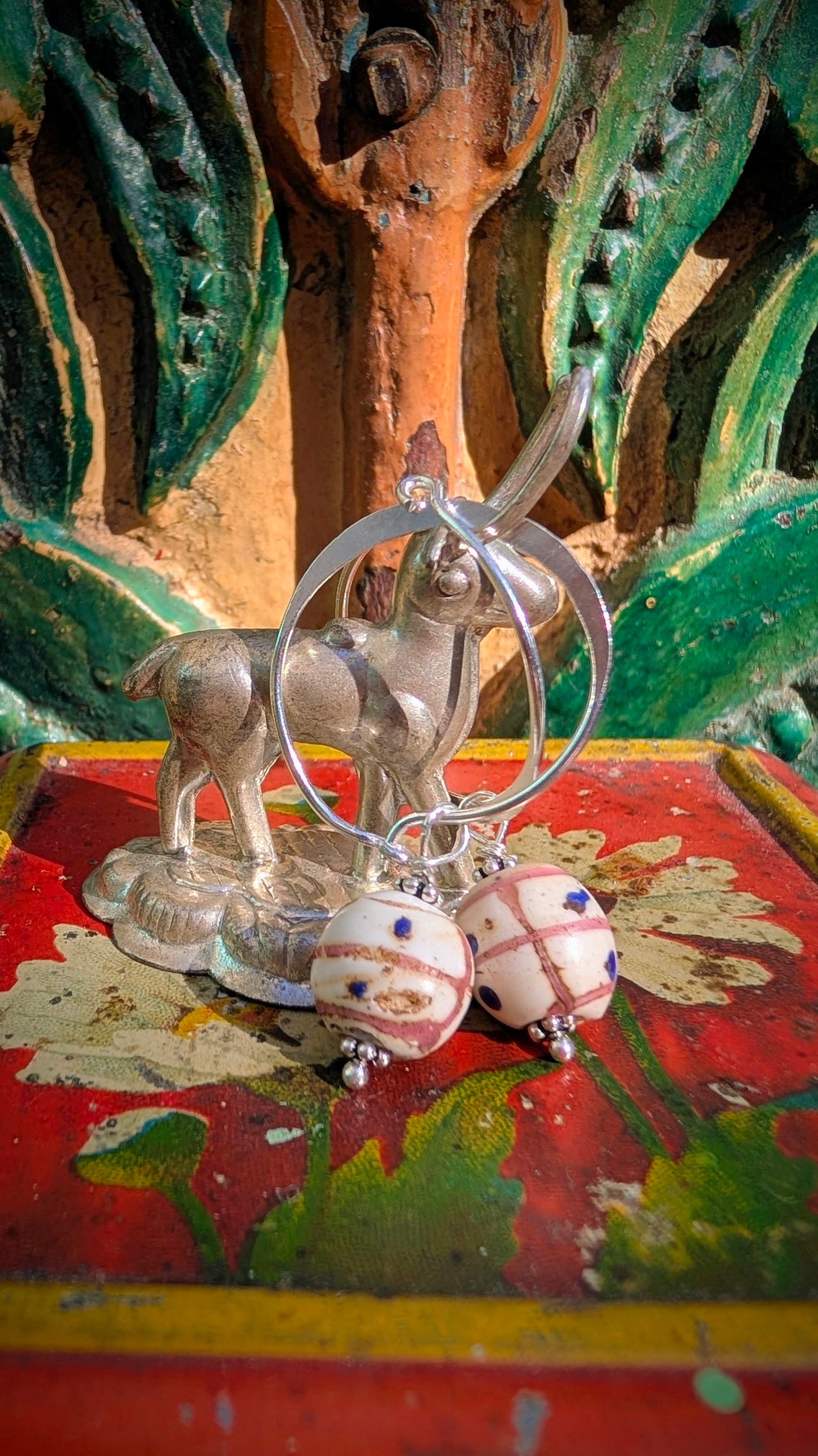 Bold trade beads hoops