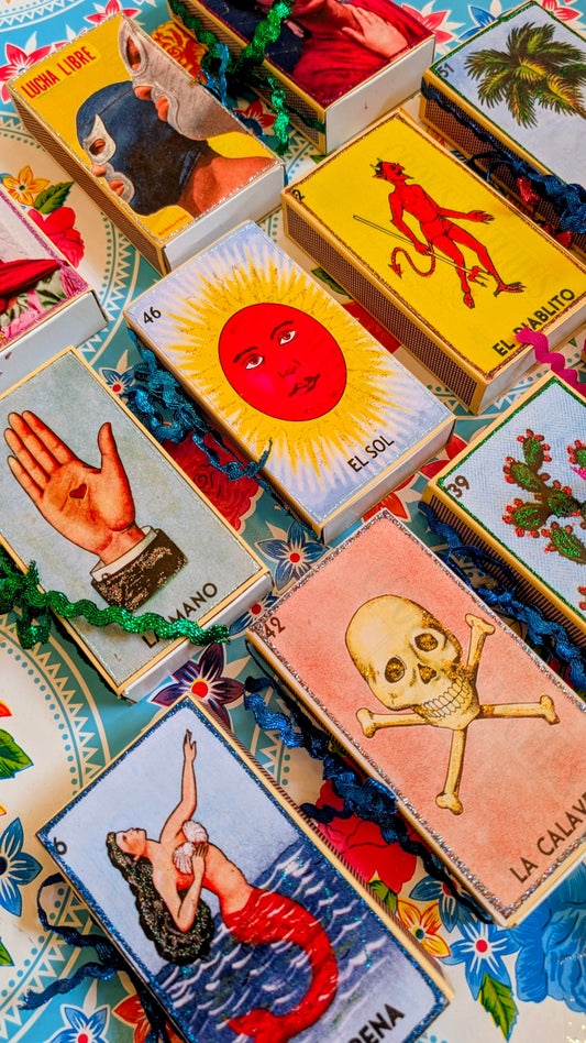 Large Mexican and vintage graphic matchboxes