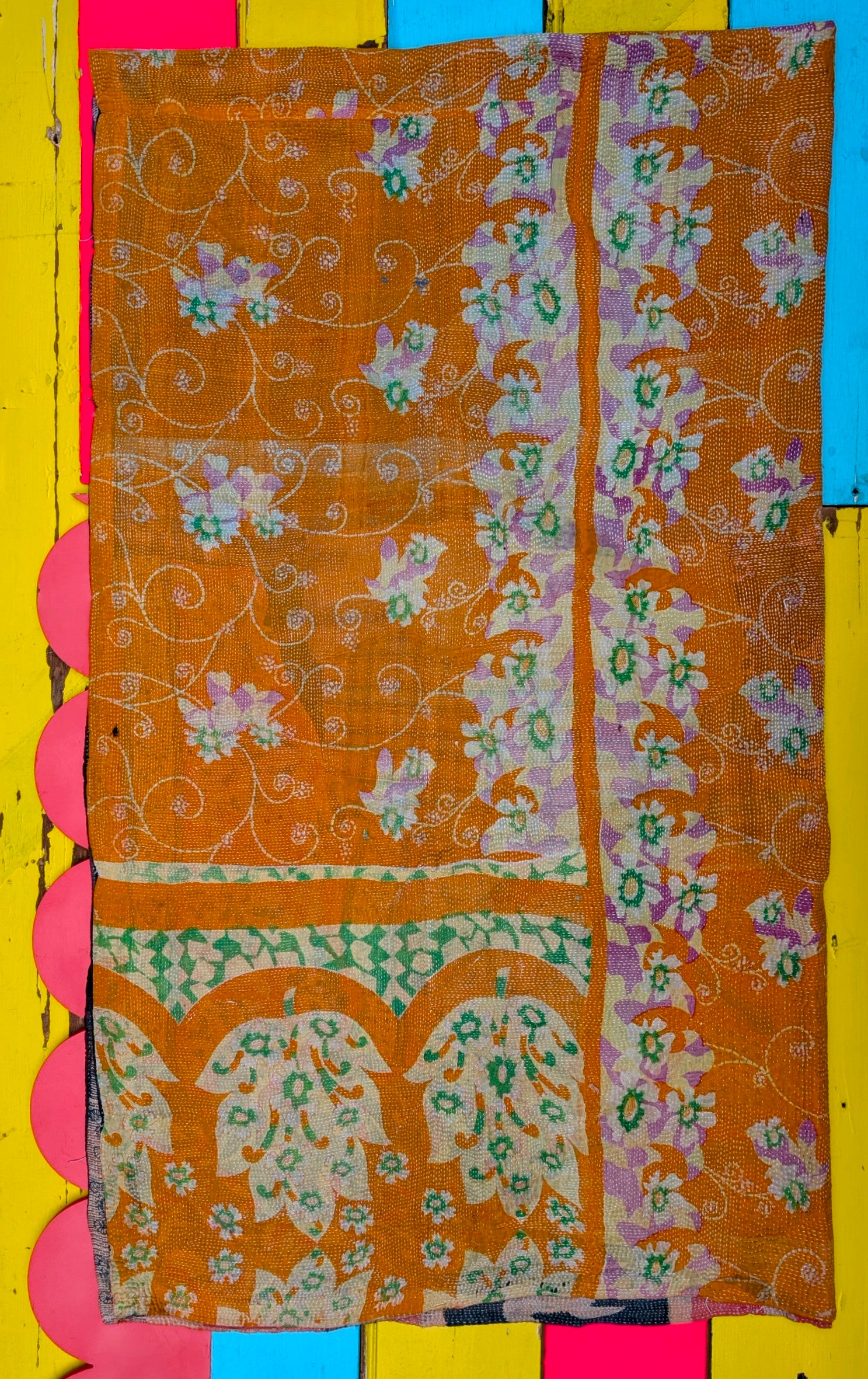 Floral graphic Kantha quilts - No 4