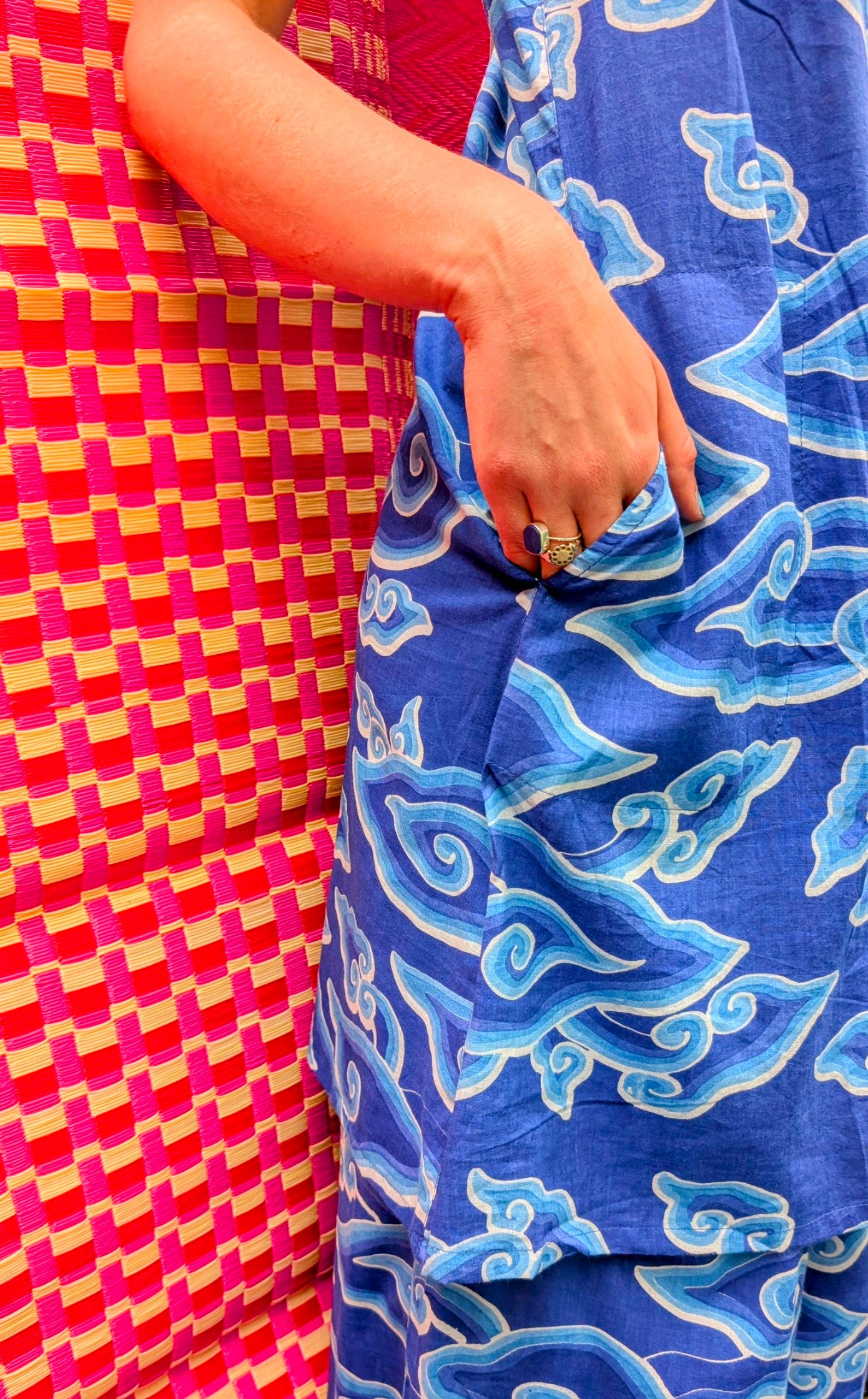 Cloud print Vest dress