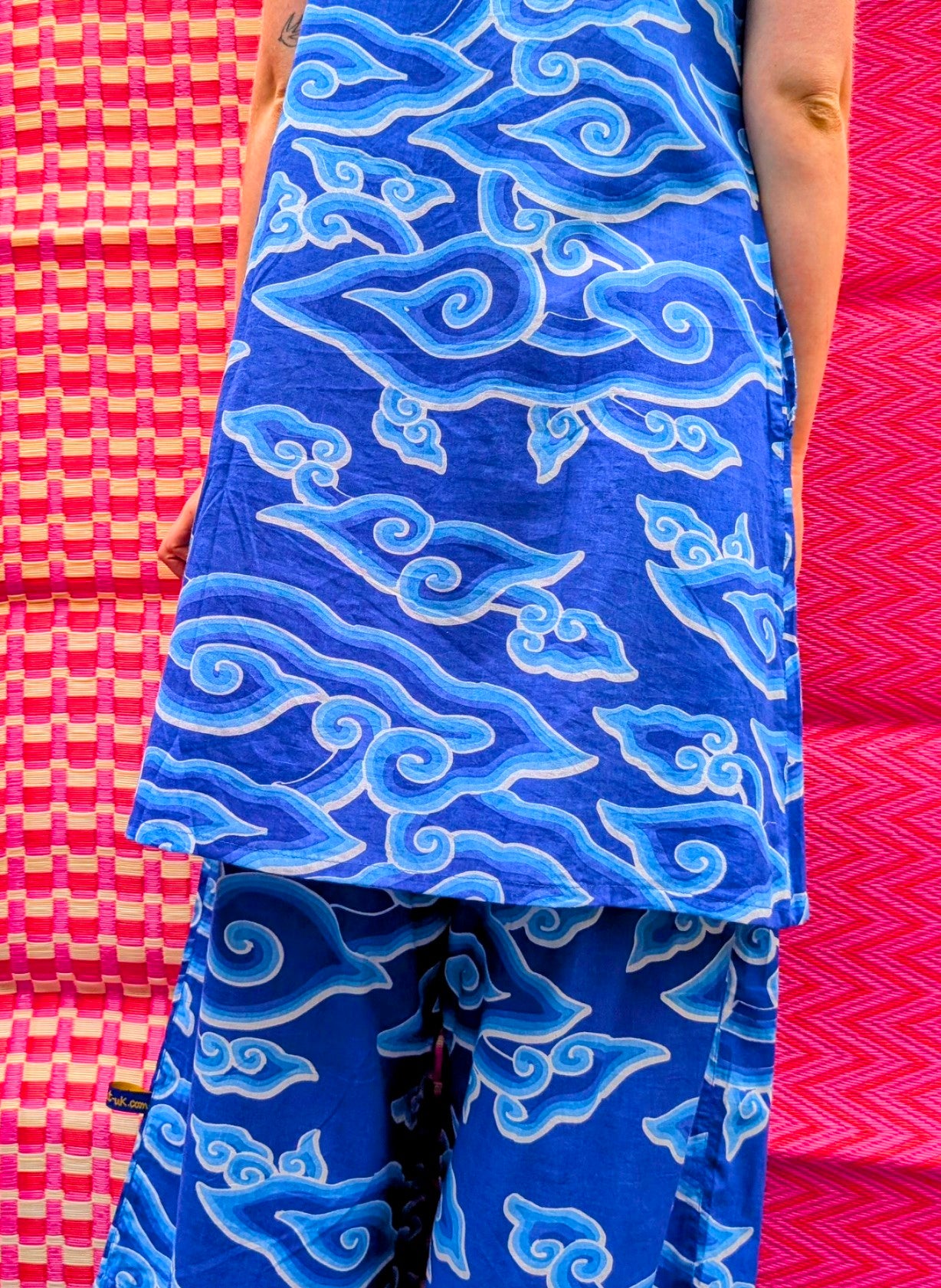 Cloud print Vest dress