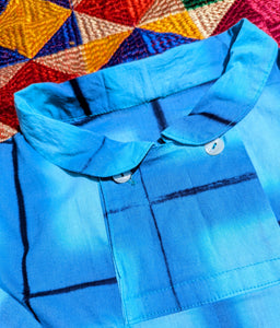 Buttoned blouse - shibori cotton lawn