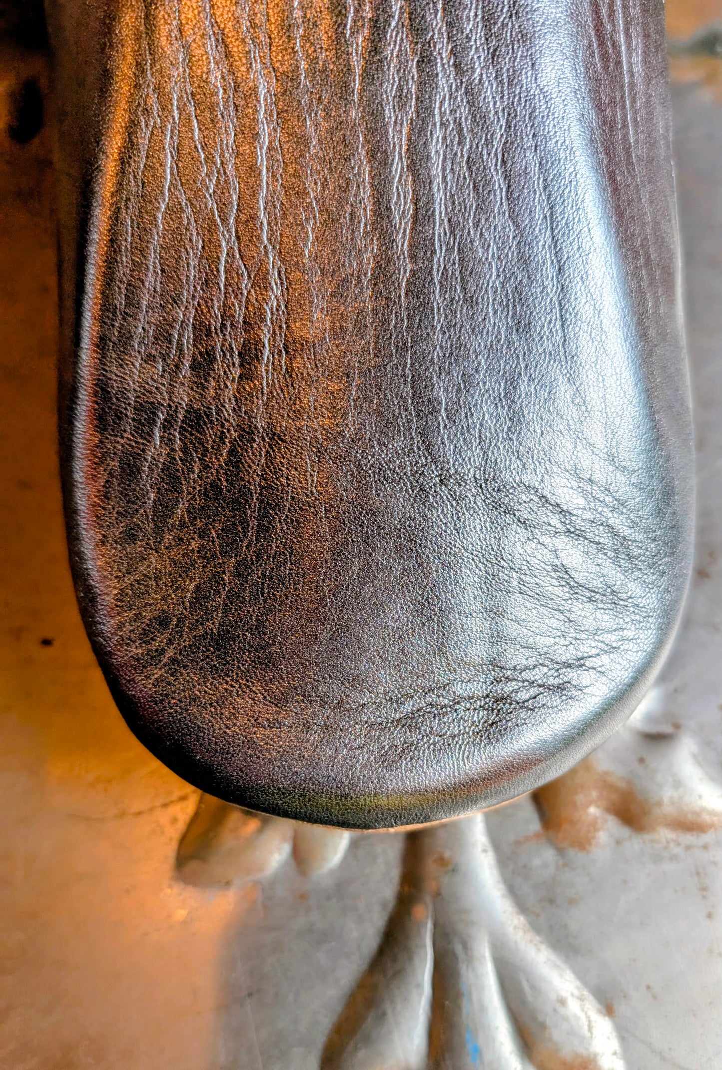 Soft leather metallic slippers .. size 42