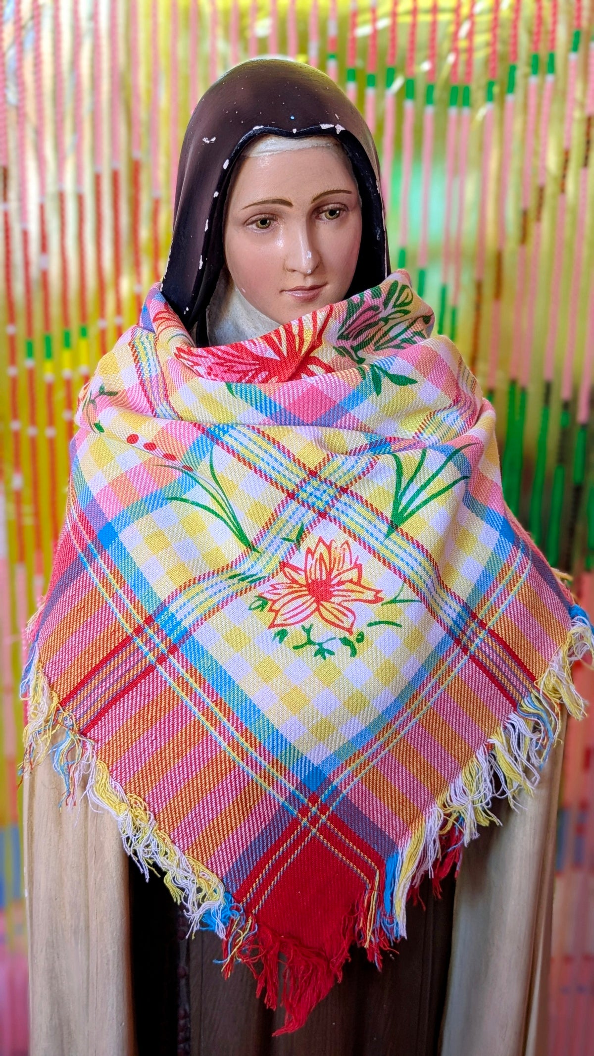 Cotton kitsch check scarf