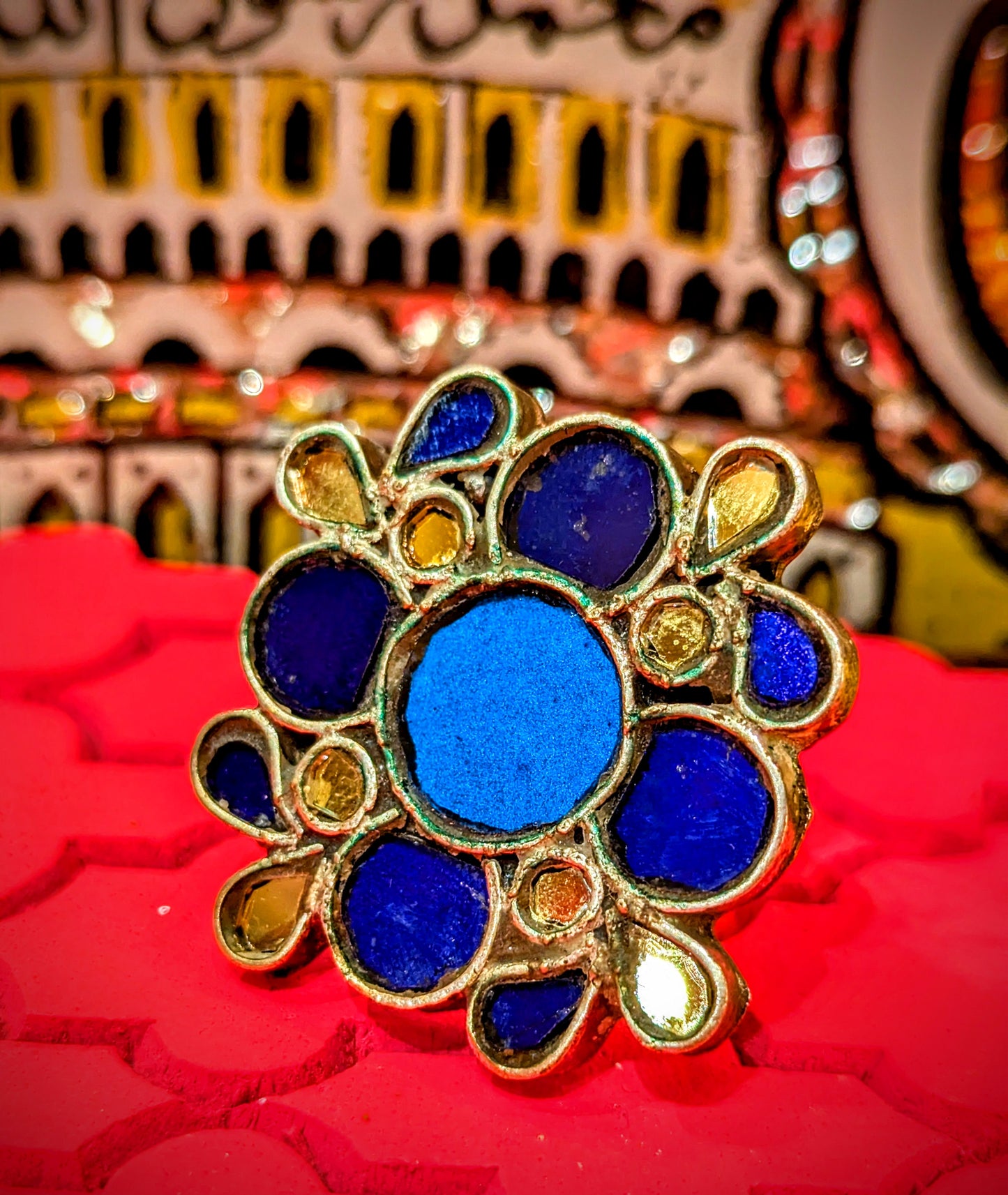 Tribal temple mirrorwork rings