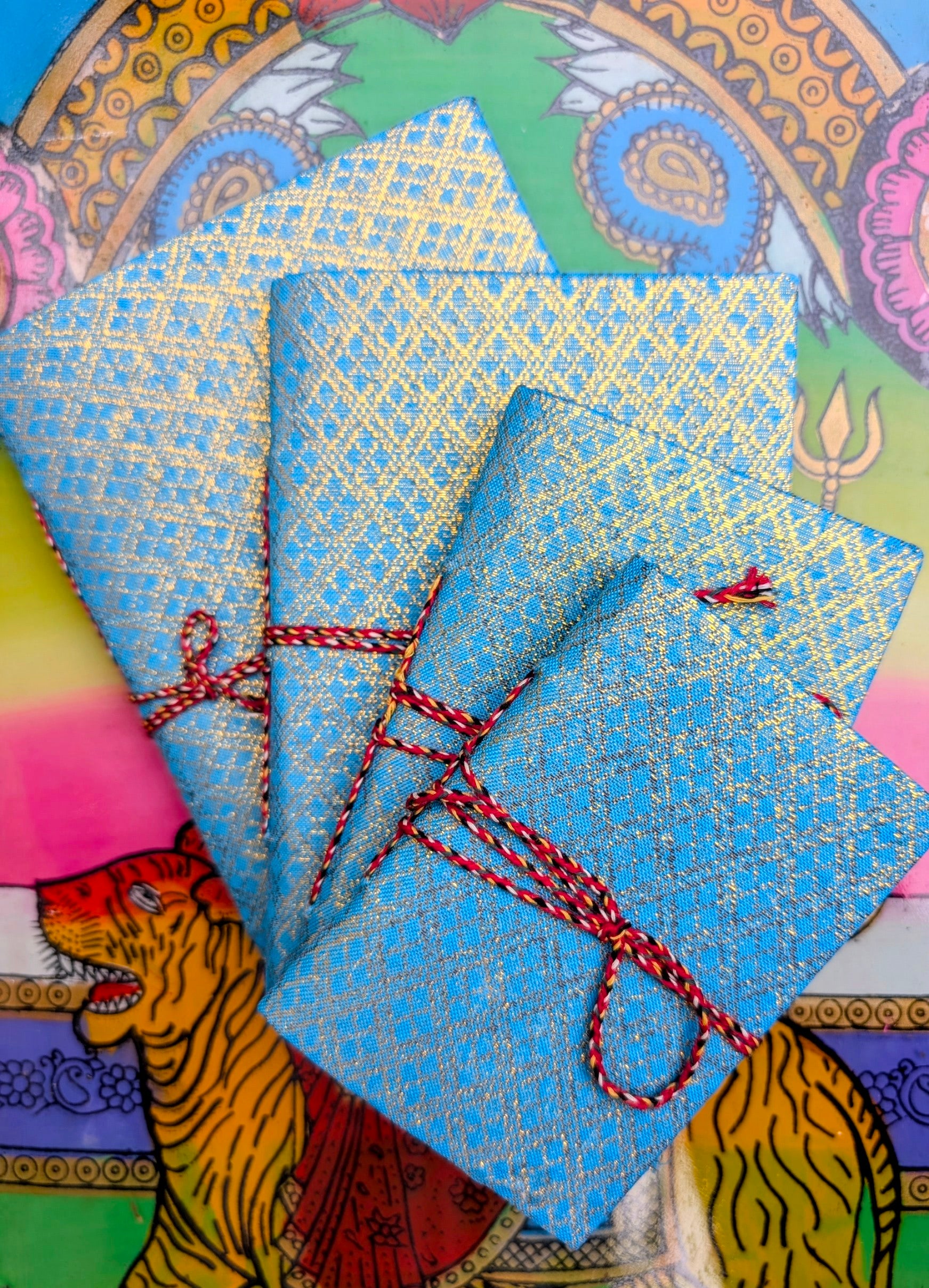 Handmade rag paper notebooks - Thai neon cover
