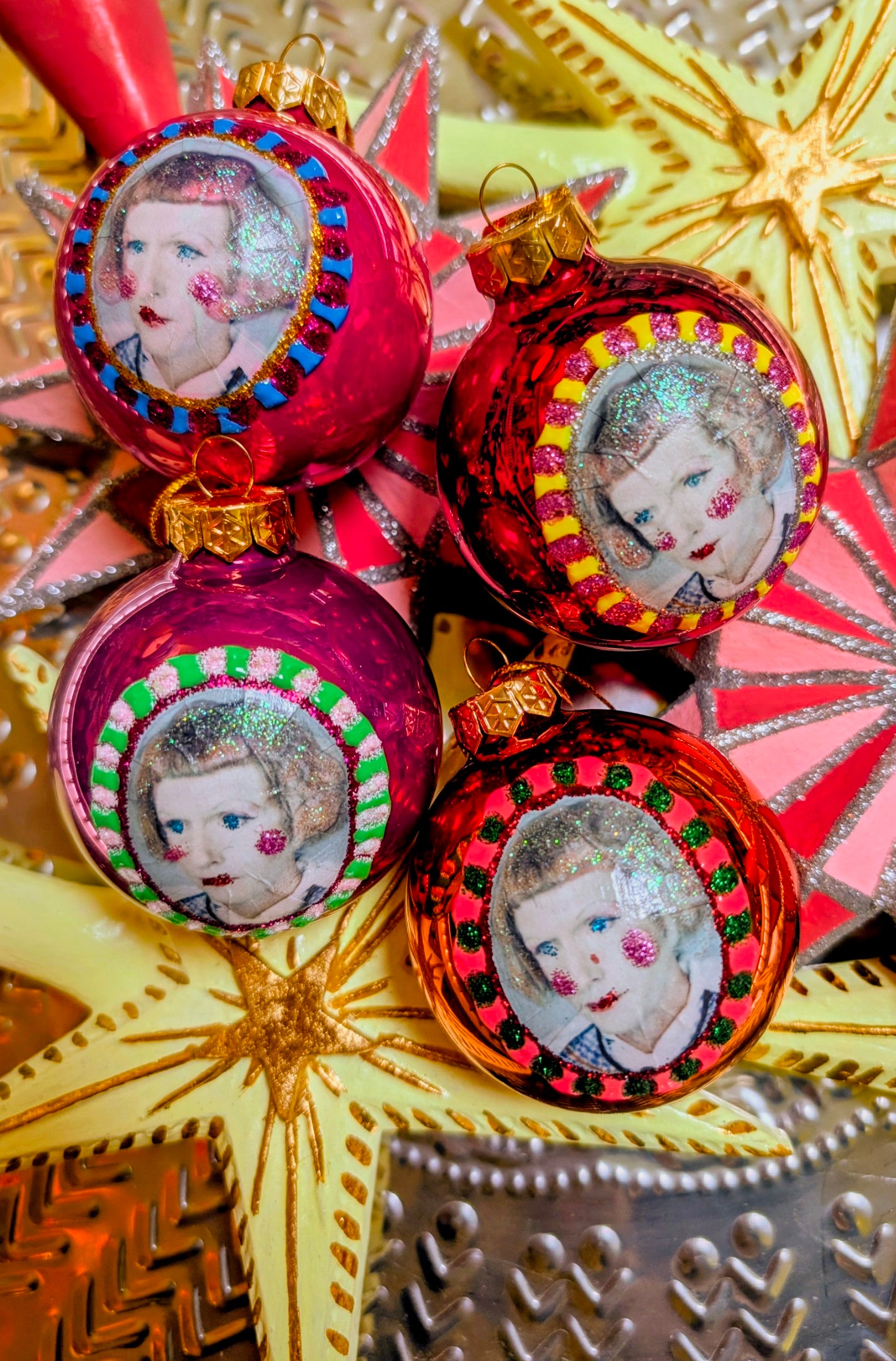Grayson Perry glass baubles