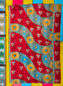 Floral graphic Kantha quilts - No 2