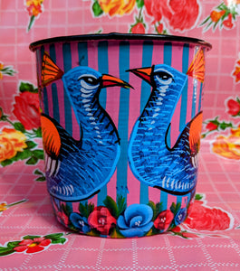 Truck art pot - birds and flowers