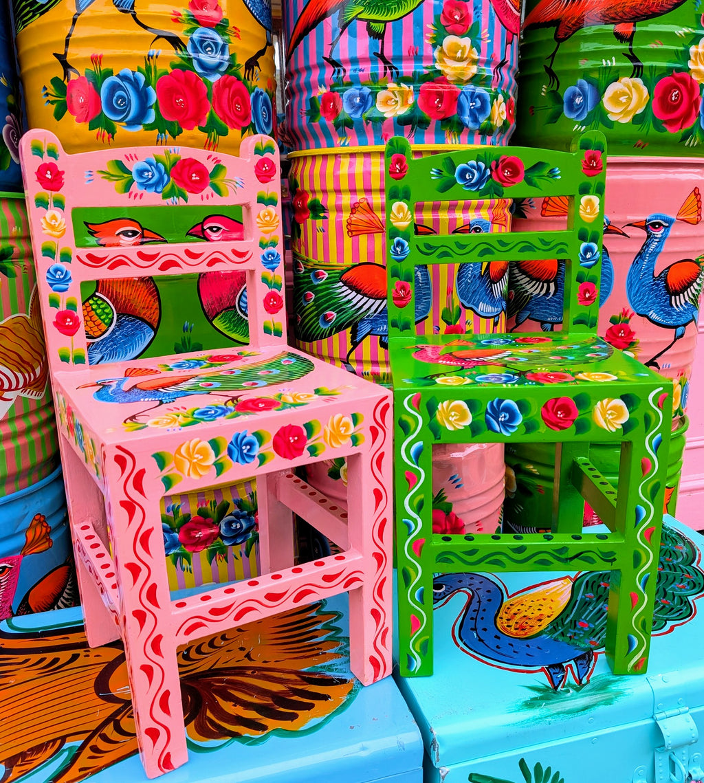 Hand painted Kiddies truck art chairs