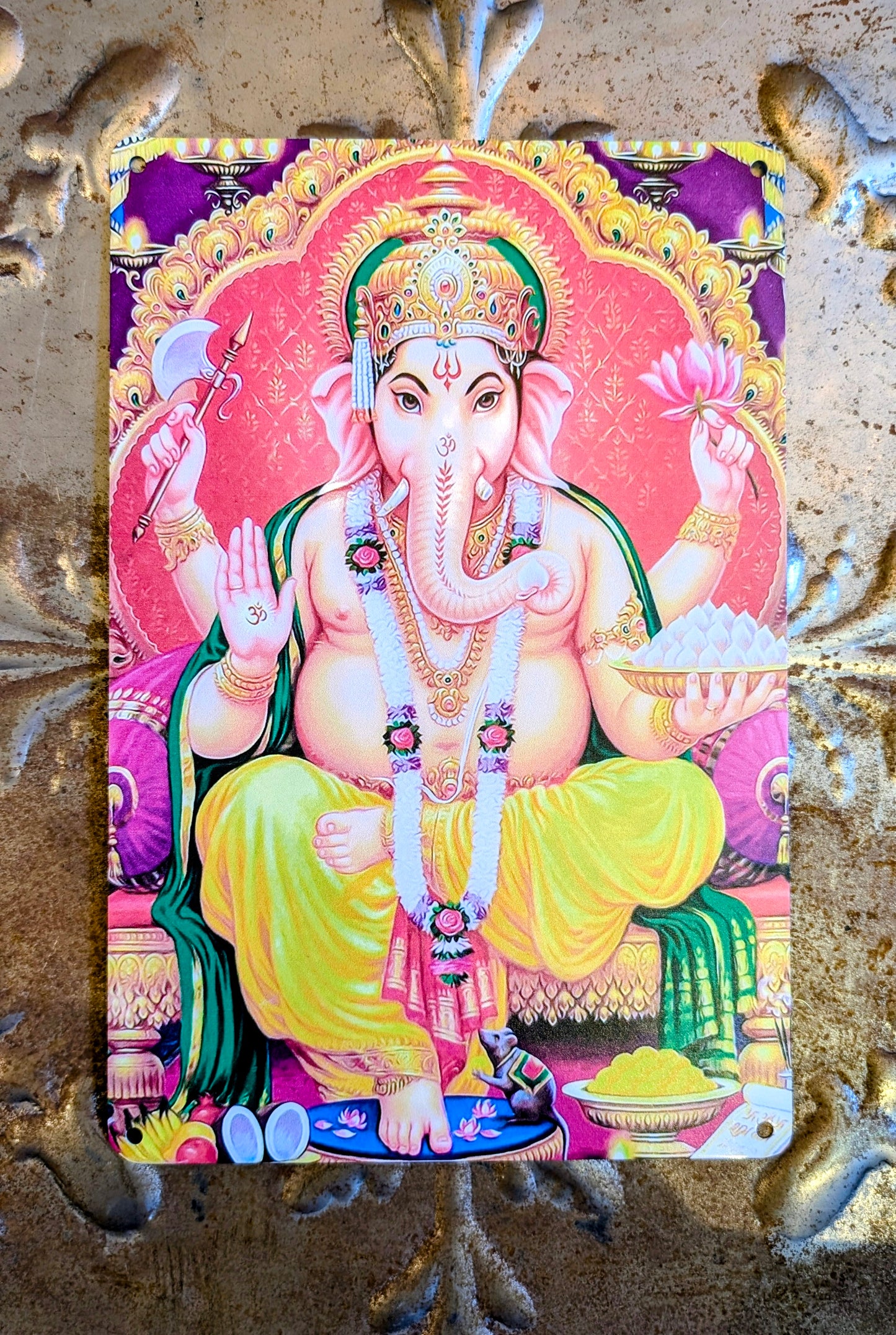 Ganesh tin shrine tile
