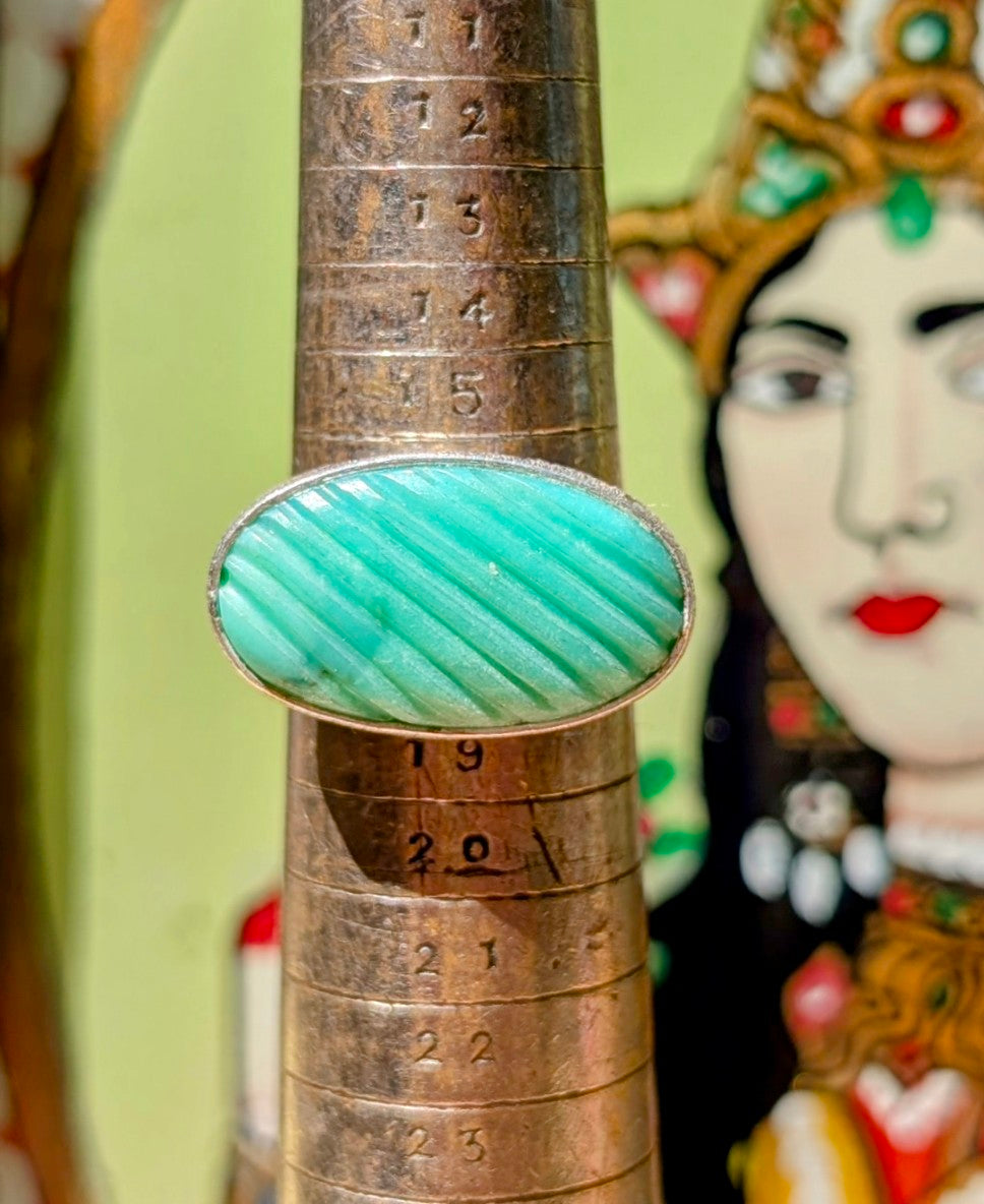 Carved stone rings