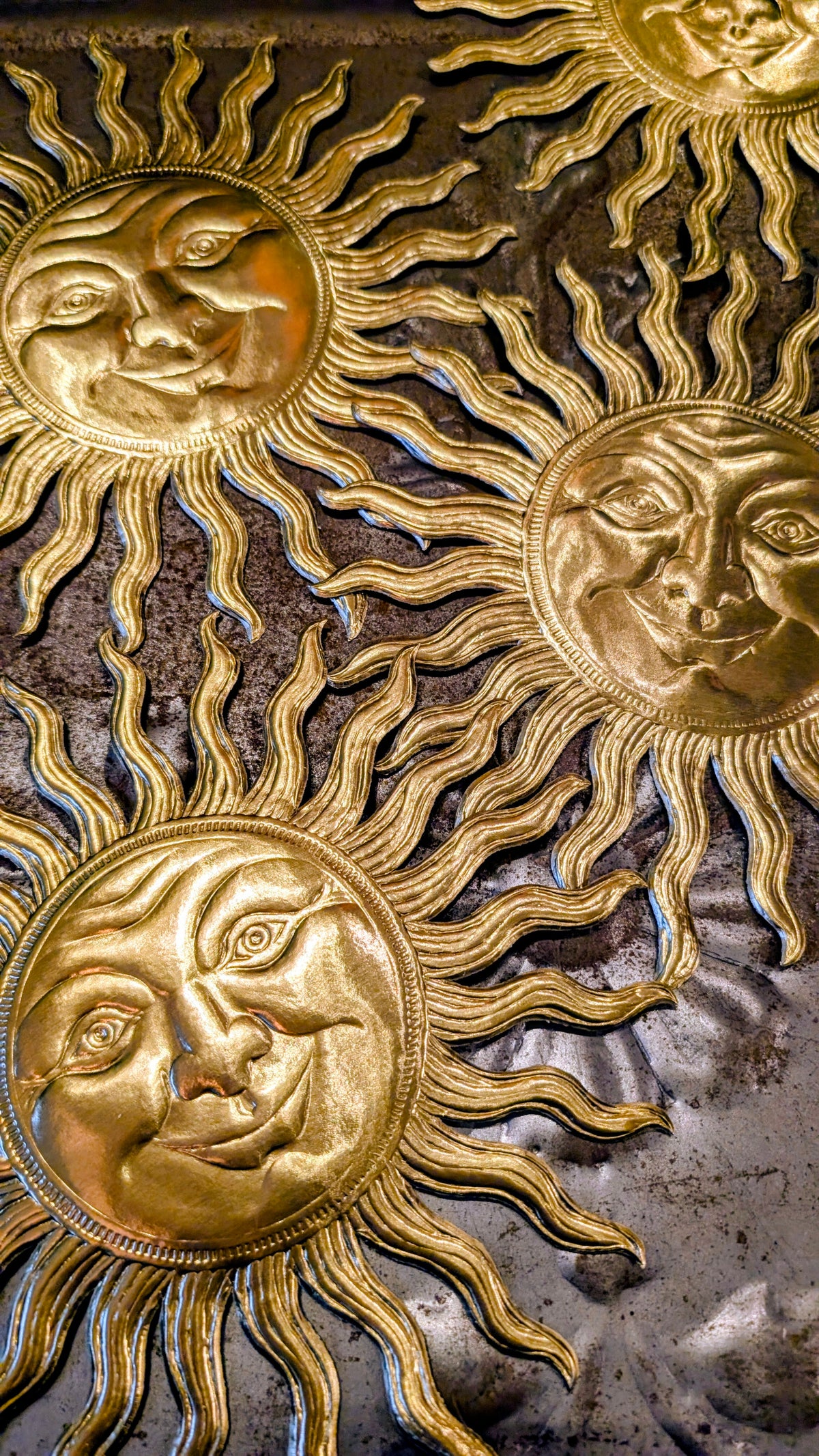 Gold and silver Dresden moons and sun