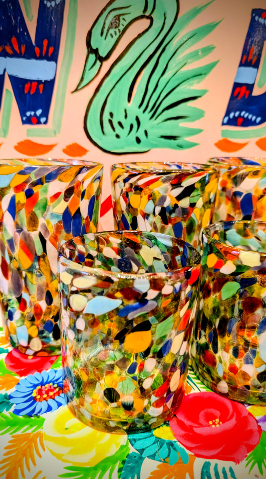 Mexican confetti glasses