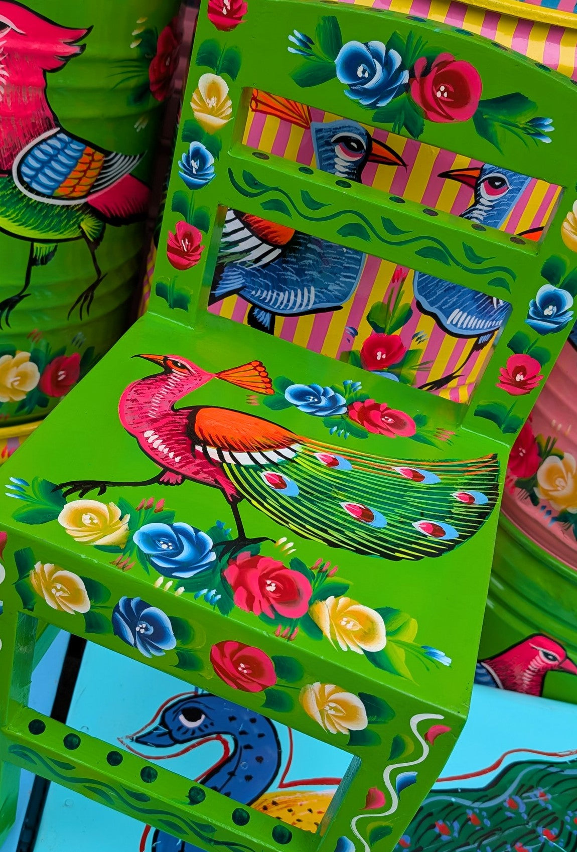 Hand painted Kiddies truck art chairs