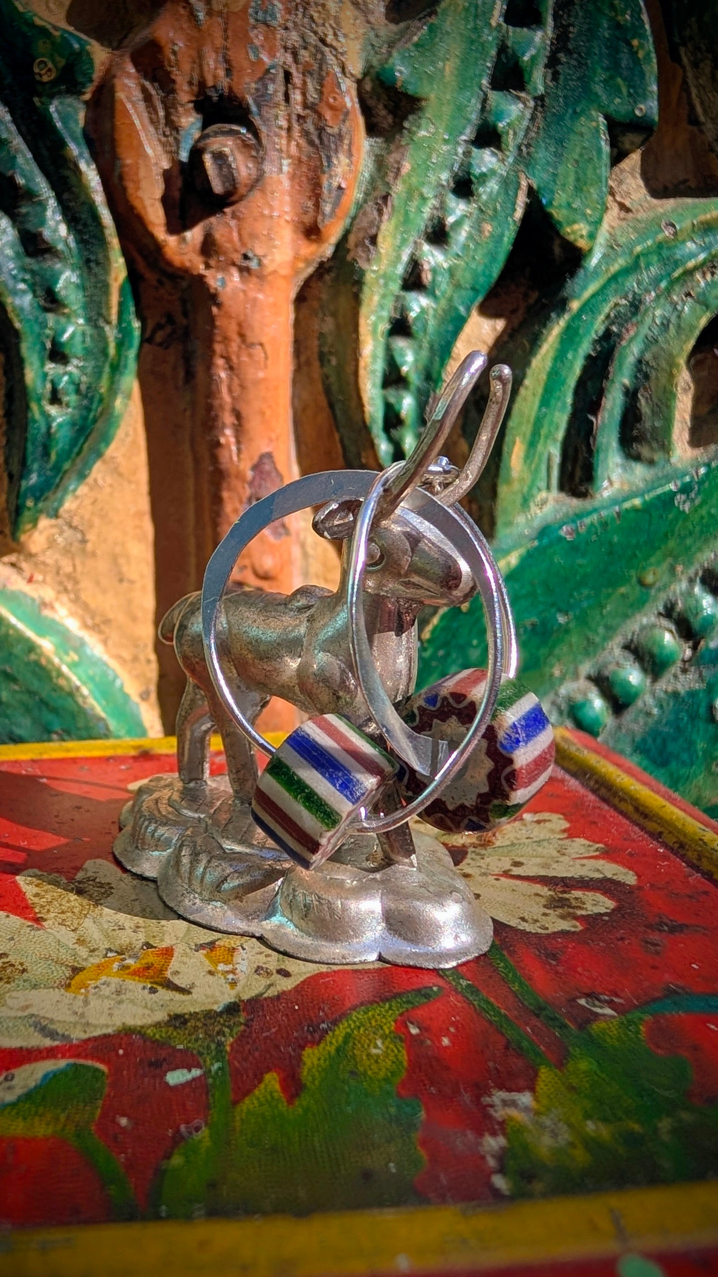 Bold trade beads hoops