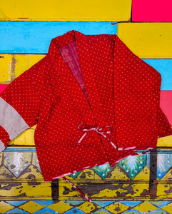 Graphic crop kantha jacket