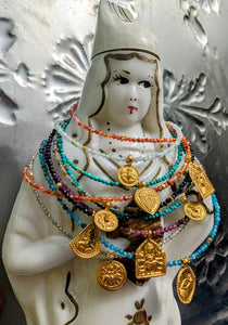 Semi precious necklaces with gold plated pendants