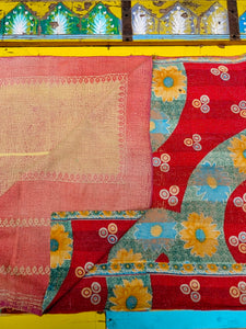 Floral graphic Kantha quilts - No 2