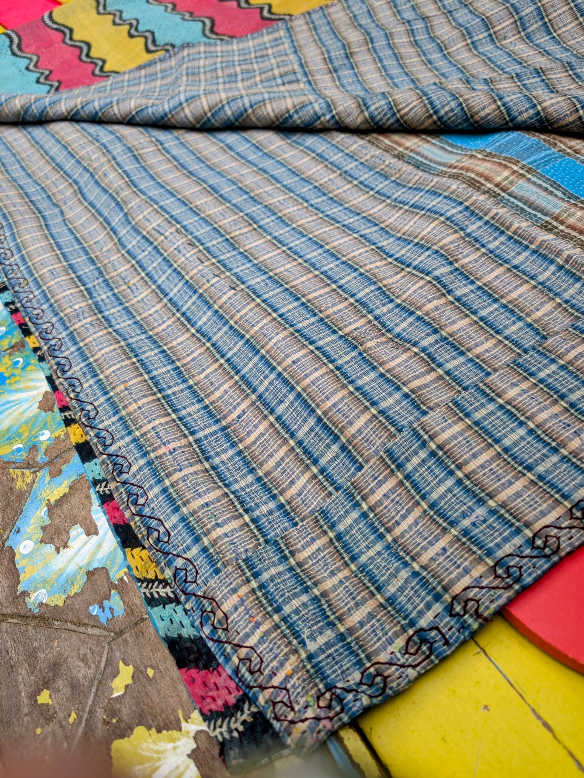 Floral graphic Kantha quilts - No 9