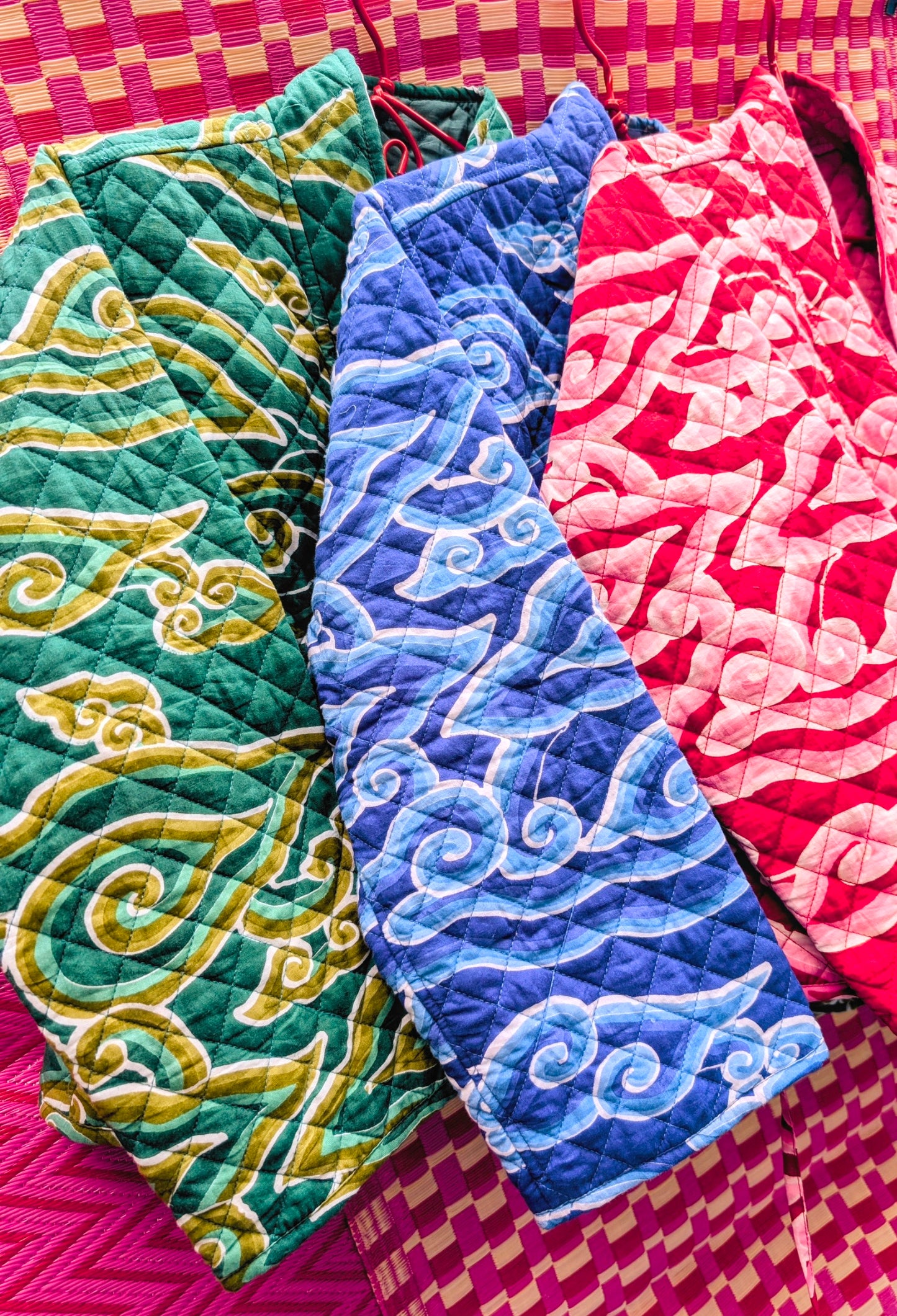 Cloud print quilted jacket