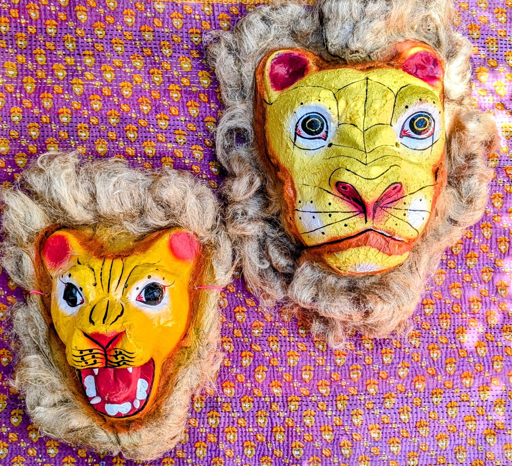 Terrifying Indian lion masks