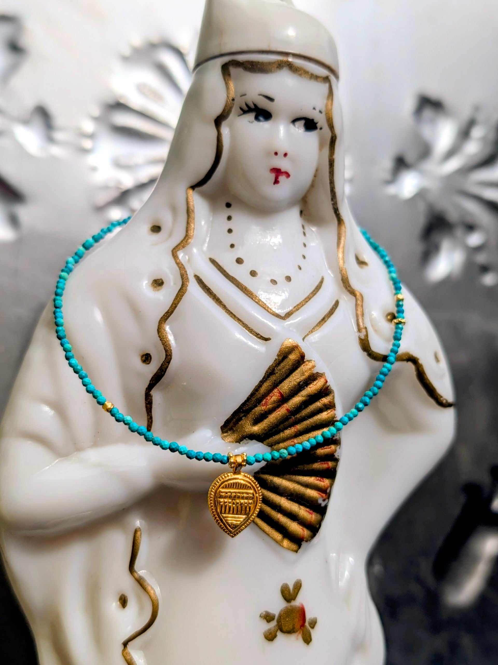 Semi precious necklaces with gold plated pendants