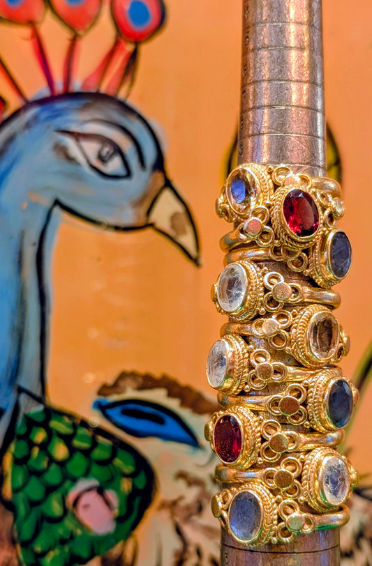 Fancy flower stone rings