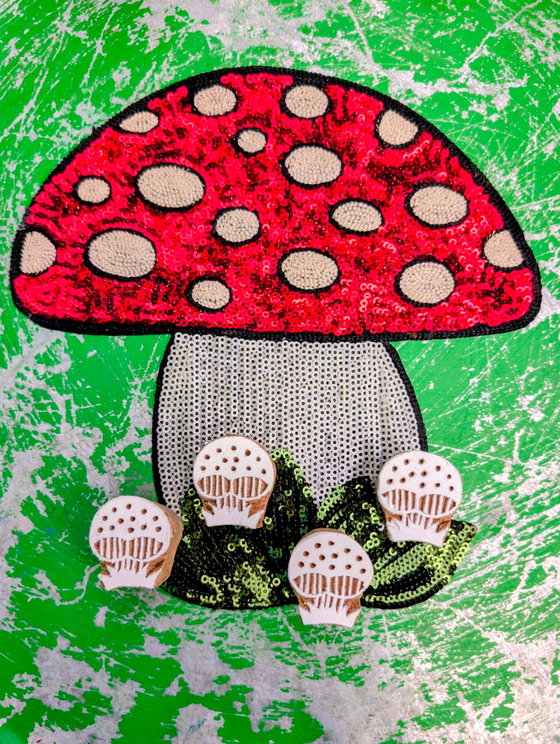 Toadstools wood blocks