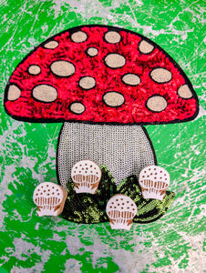 Toadstools wood blocks