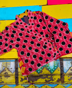 Graphic crop kantha jacket