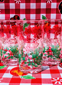 Kitschy floral glasses