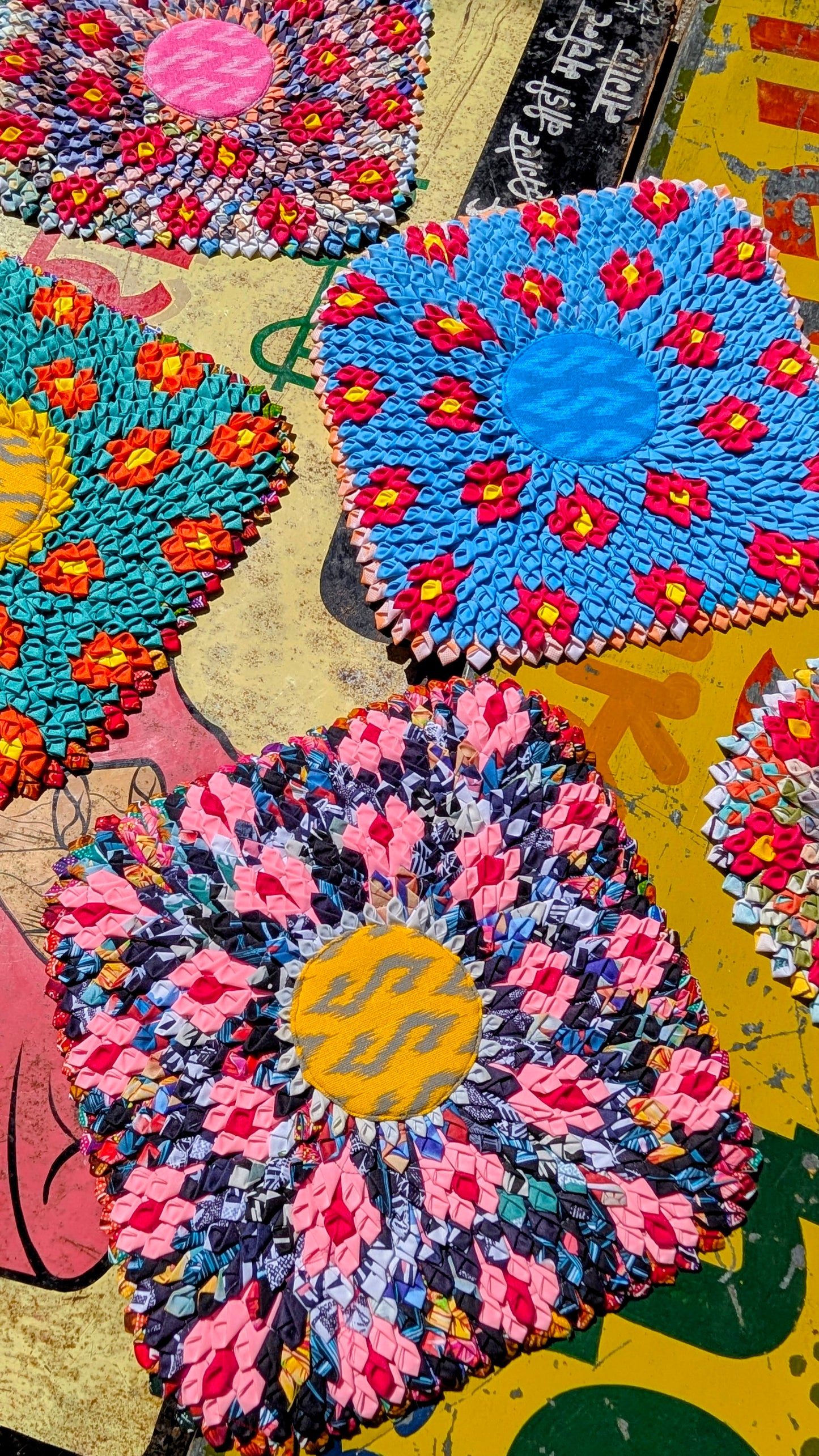 Recycled fabric mat squared