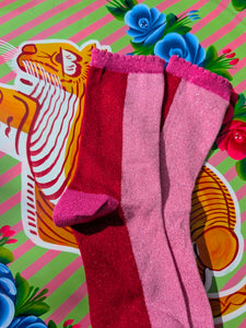 Colour block Glitter Socks