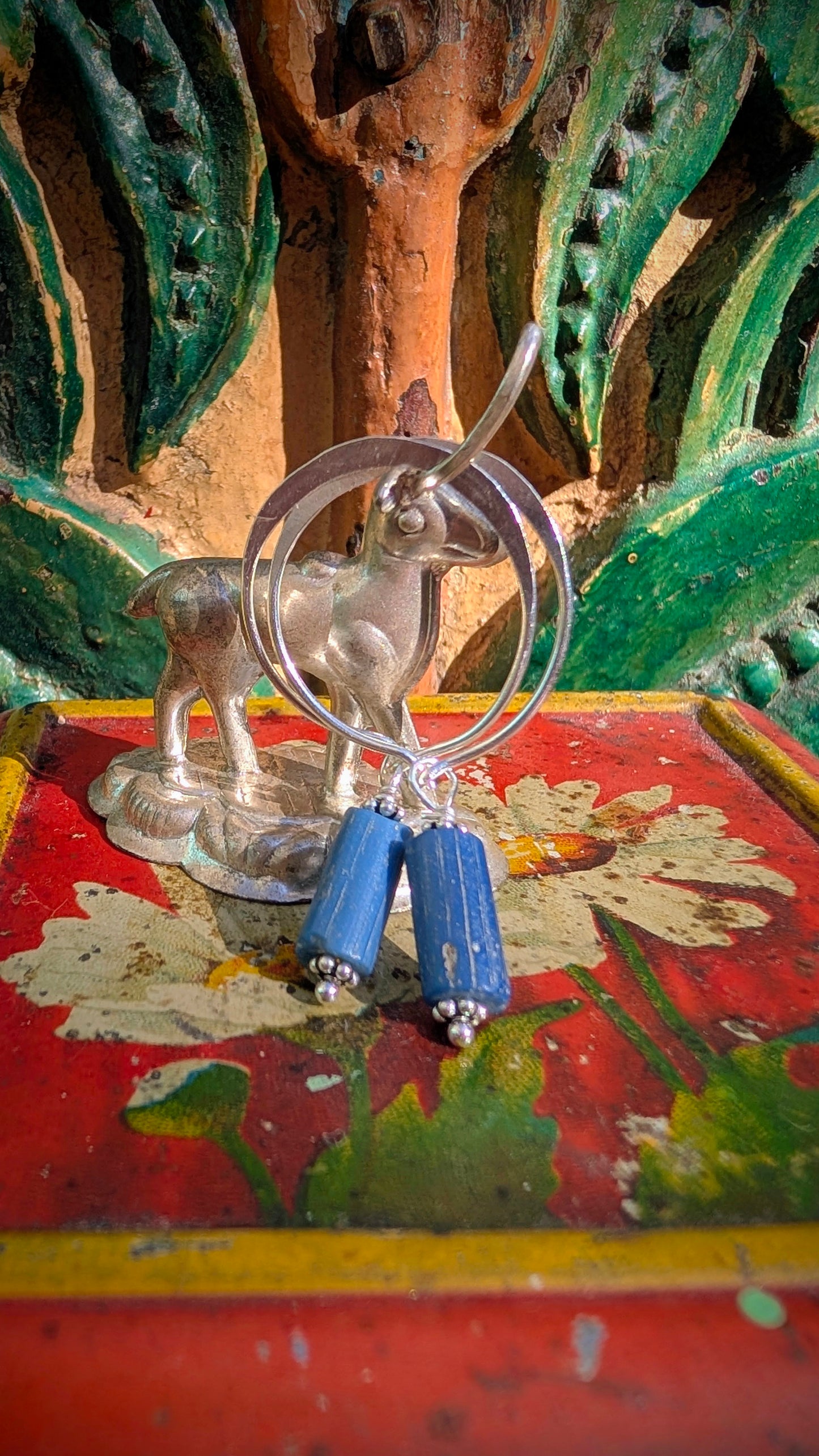 Bold trade beads hoops