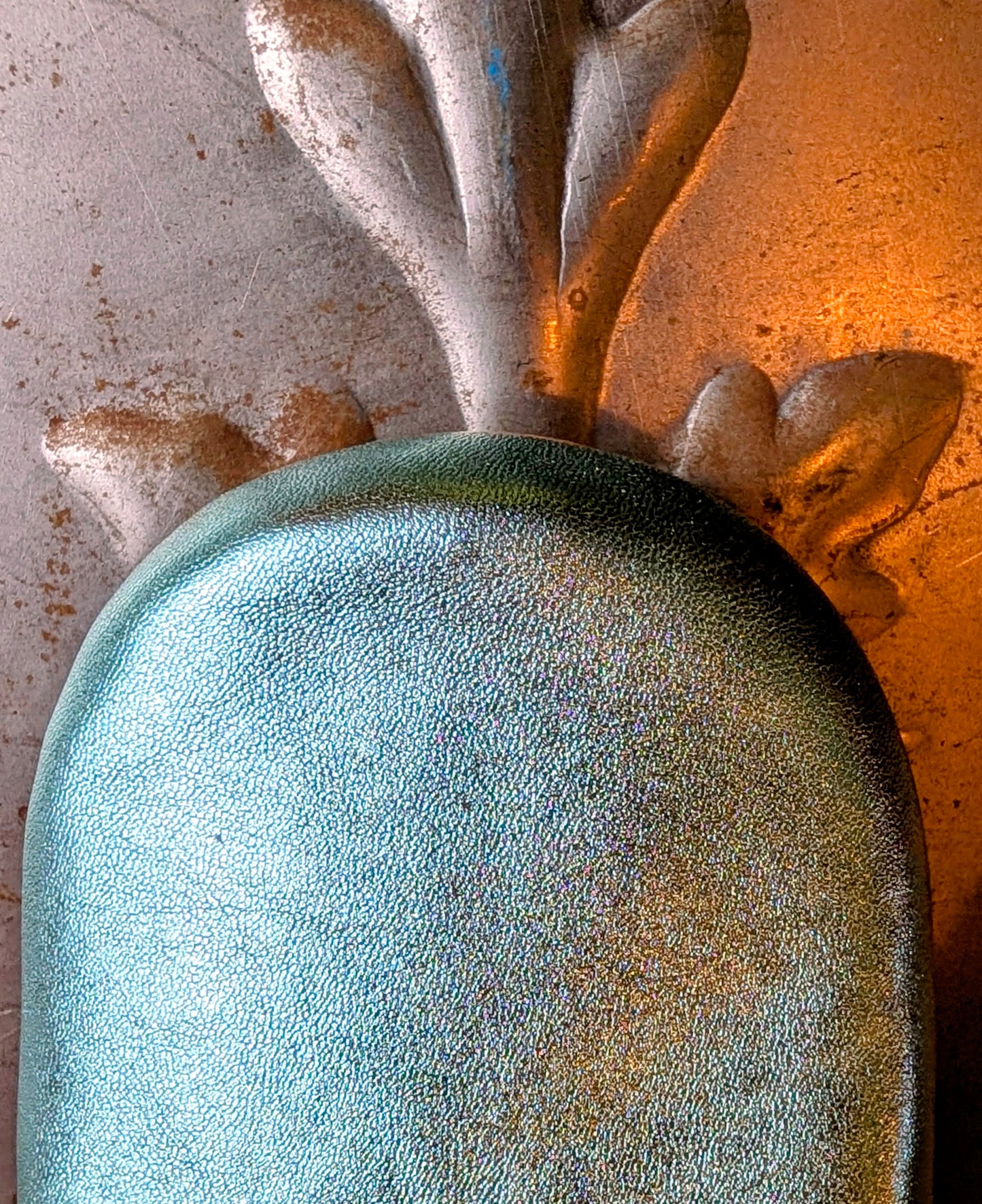 Soft leather metallic slippers .. size 39