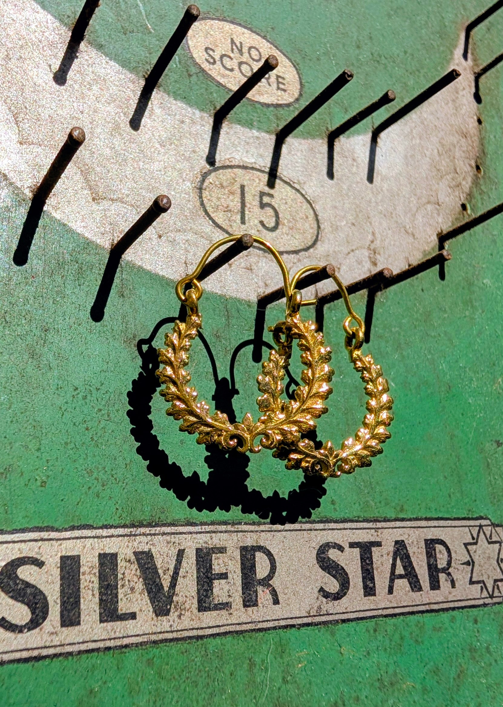 Fancy brassy Indian hoops - small