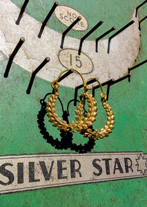 Fancy brassy Indian hoops - small