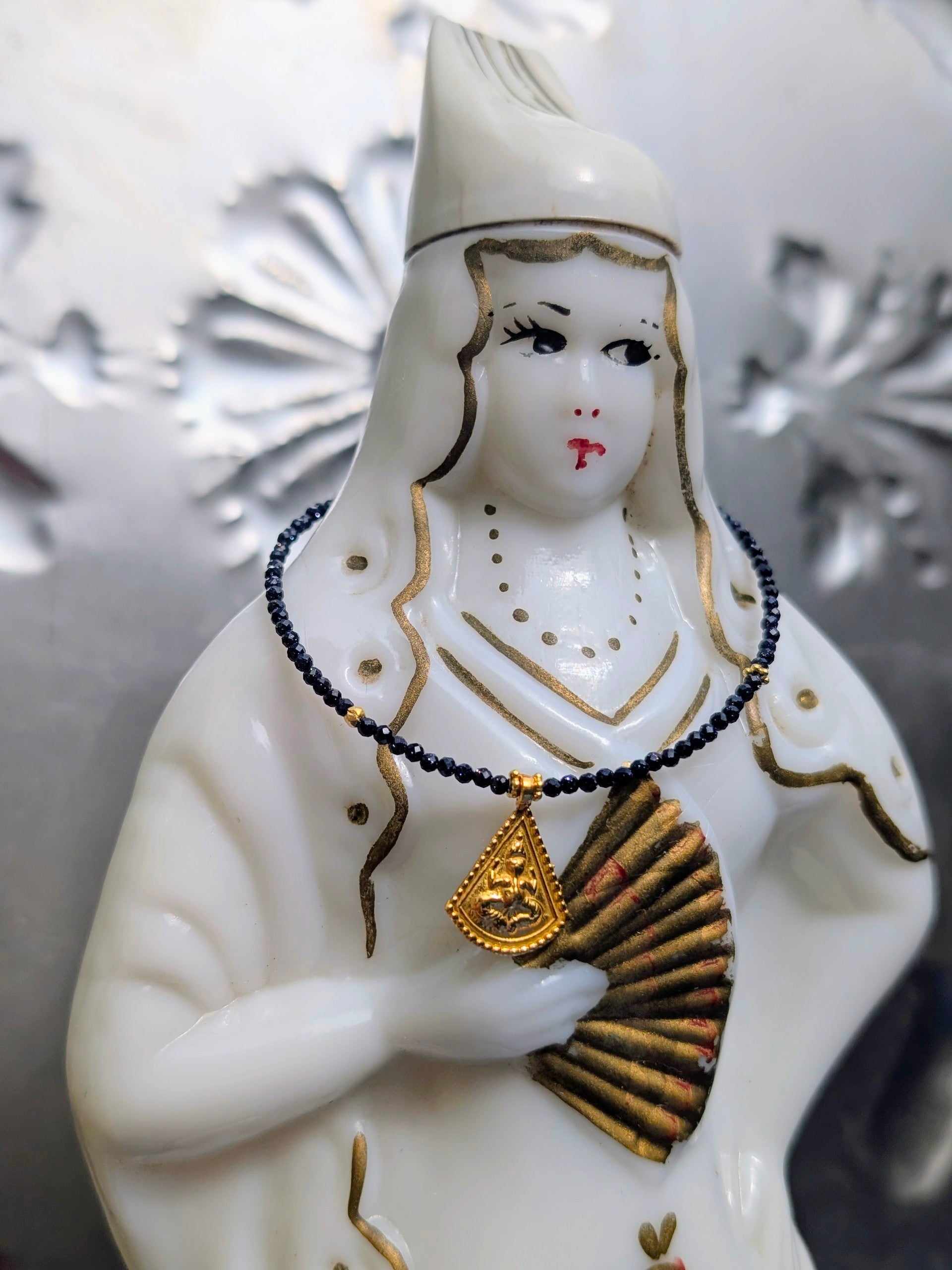 Semi precious necklaces with gold plated pendants