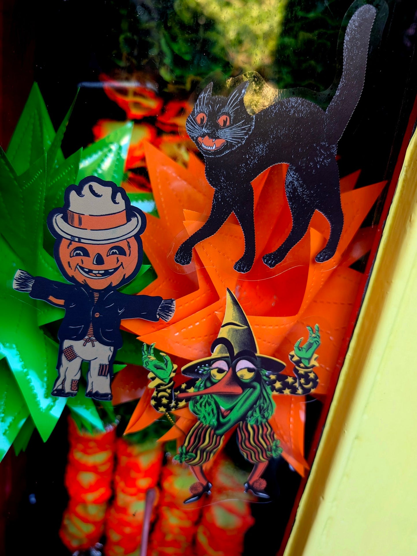 Spooky vintage style window clings