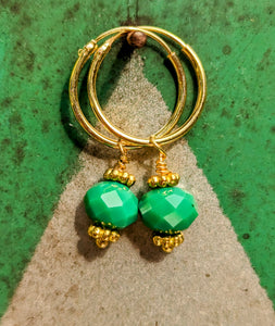 Swaro gold plated hoops - round