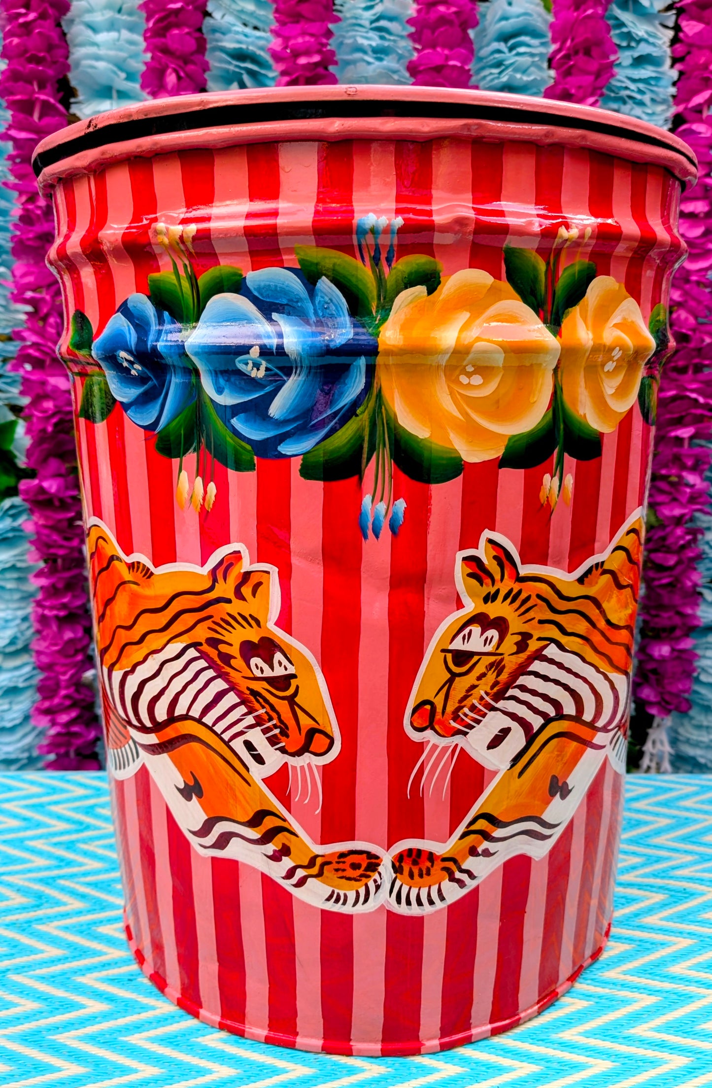 Recycled truck art barrels