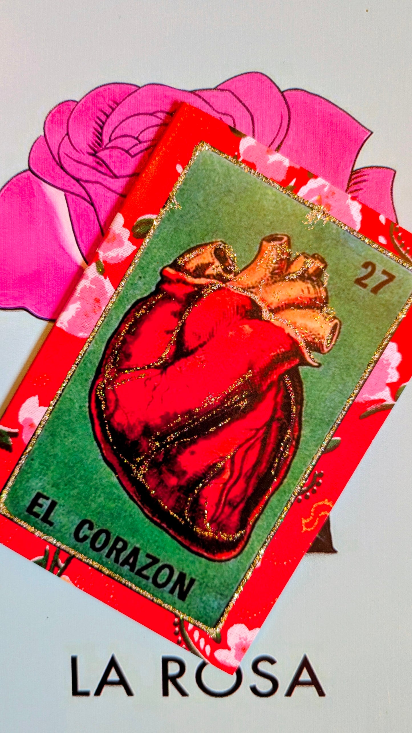 Hand glittered Loteria card set