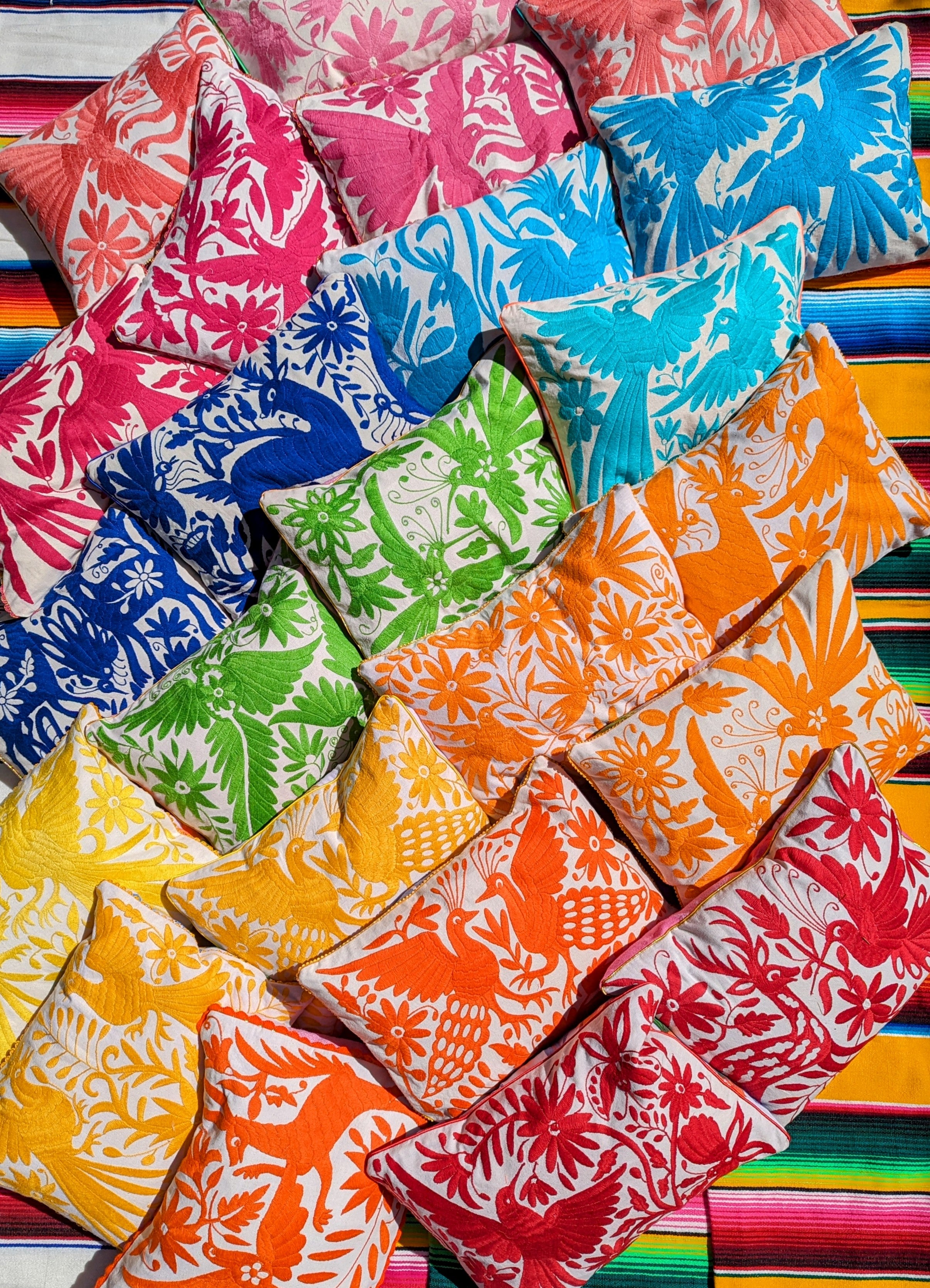 Mexican Otomi embroidered cushions