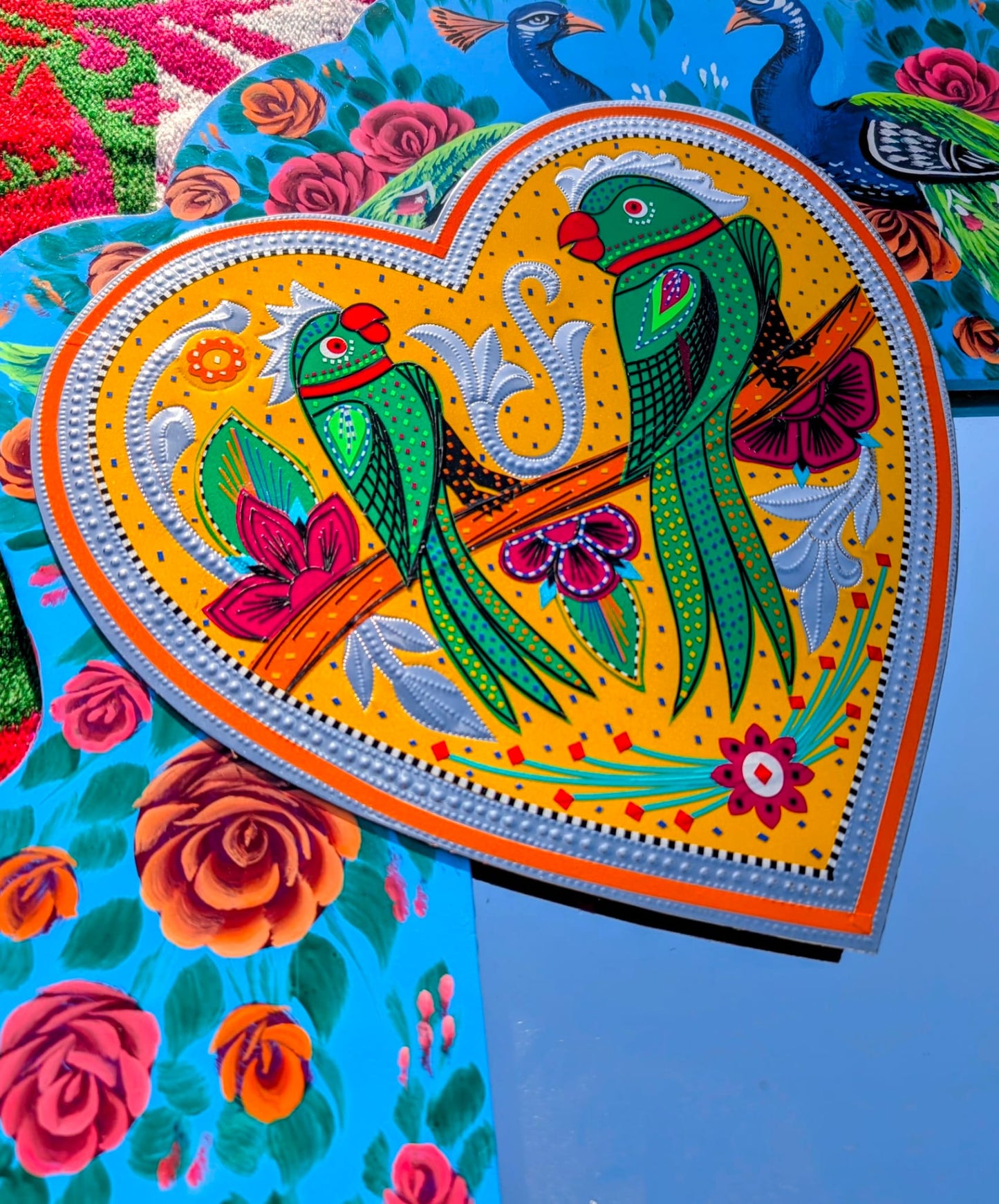 Parakeet heart plaque