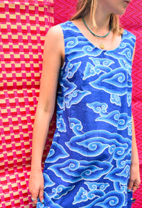 Cloud print Vest dress